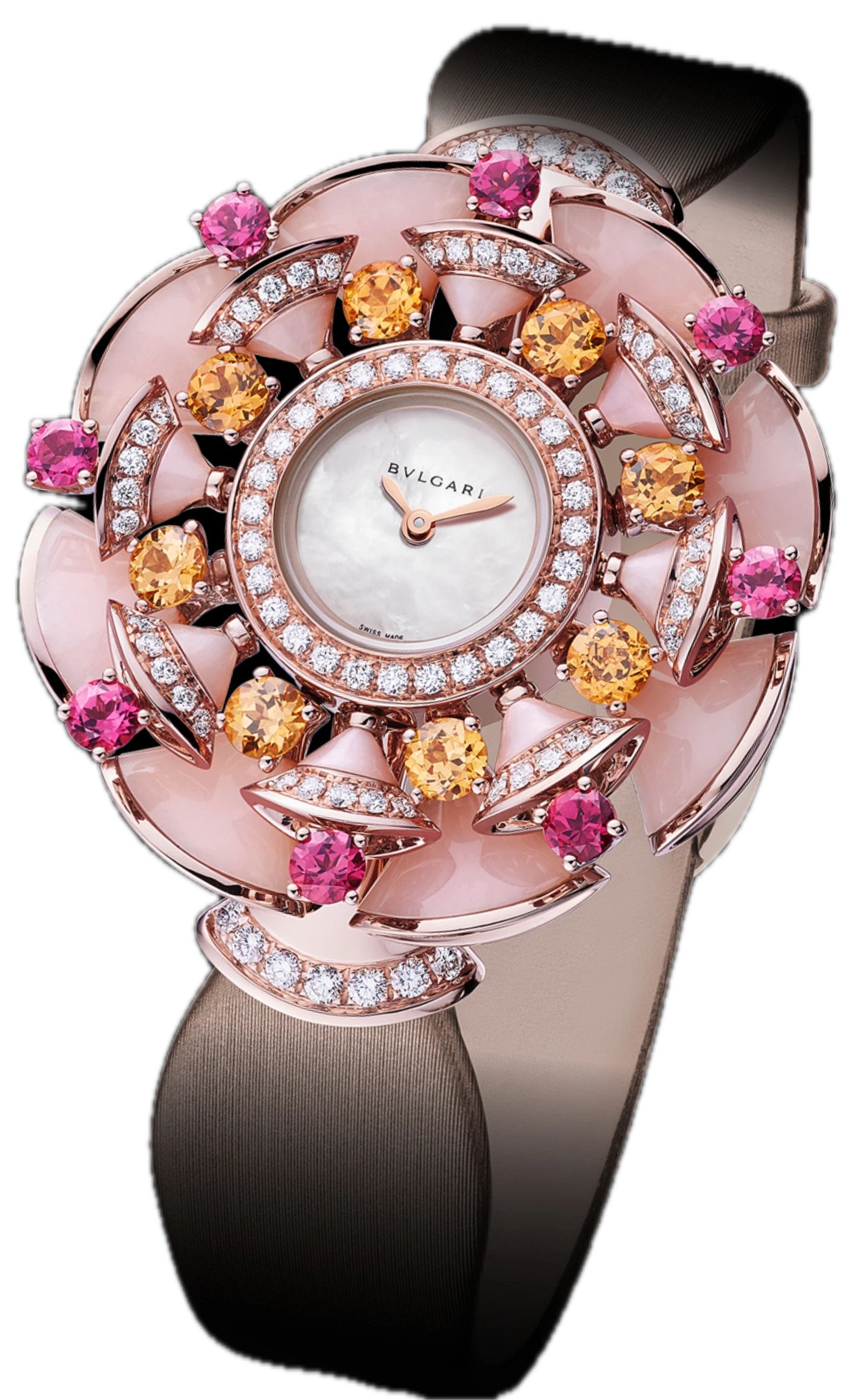 Bulgari Divas’ Dream, or rose, opale rose, rubellites et diamants